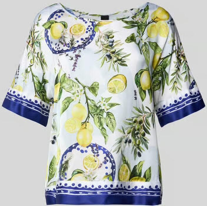 Marc Cain relaxed fit T-shirt van zuivere viscose met florale all-over print - Foto 2
