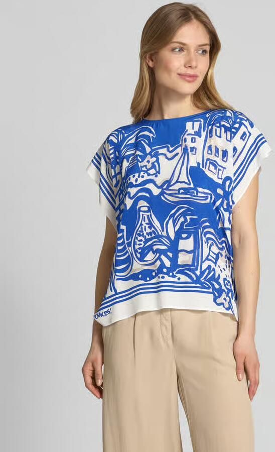 Marc Cain Relaxed fit zijden blouse met ronde hals - Foto 2