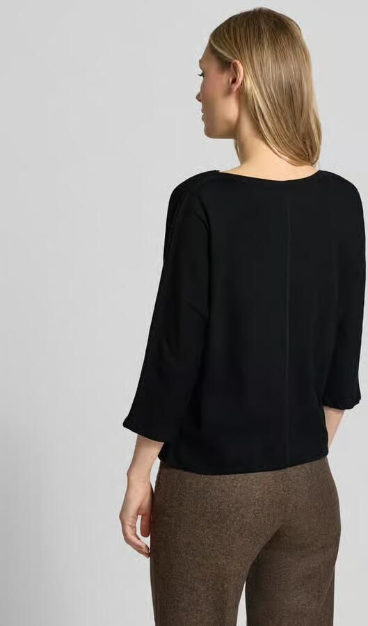 Marc Cain Shirt met boothals en labeldetail - Foto 3