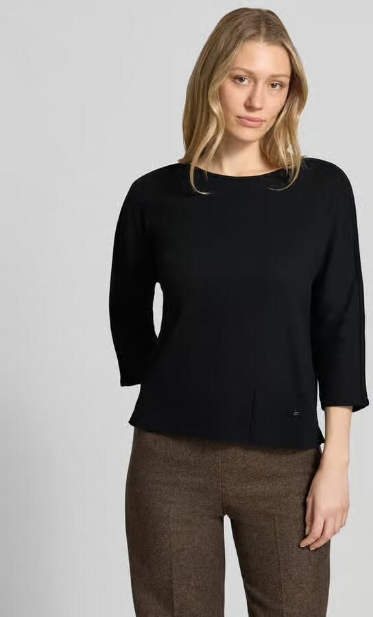 Marc Cain Shirt met boothals en labeldetail - Foto 2
