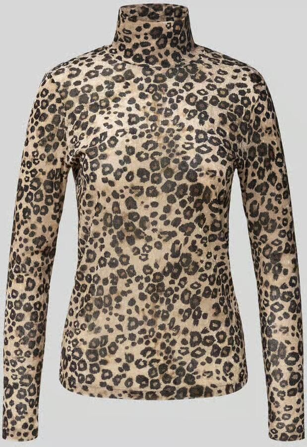 Marc Cain Shirt met lange mouwen en all-over dierenprint