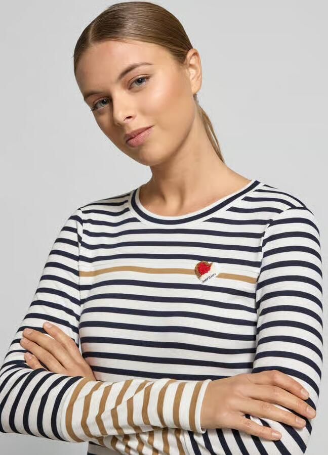 Marc Cain Shirt met lange mouwen en labeldetail - Foto 2