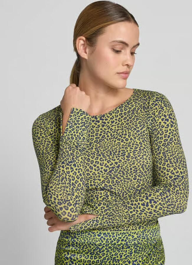Marc Cain Shirt met lange mouwen in all-over look met ronde hals