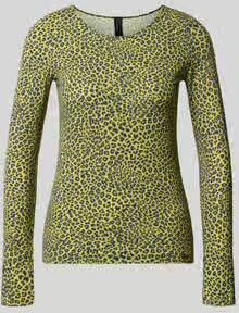 Marc Cain Shirt met lange mouwen in all-over look met ronde hals