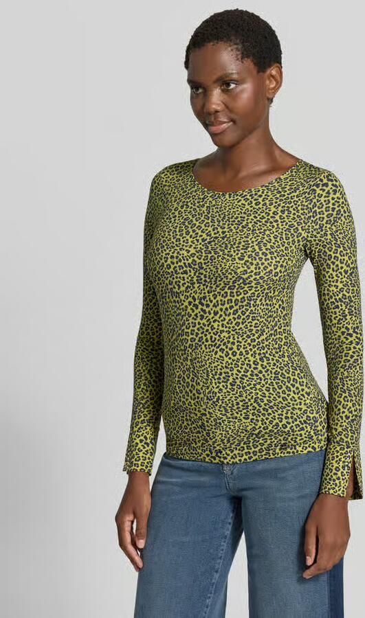 Marc Cain Shirt met lange mouwen in all-over look met ronde hals - Foto 3