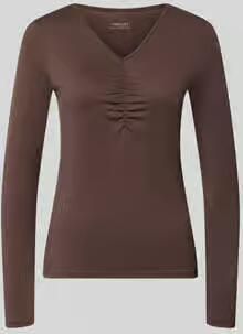 Marc Cain Shirt met lange mouwen met afgeronde rompzoom