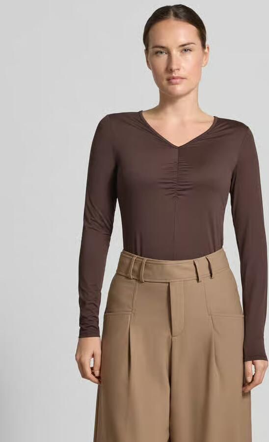 Marc Cain Shirt met lange mouwen met afgeronde rompzoom - Foto 2