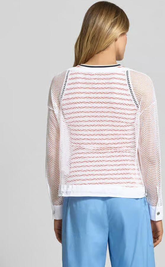 Marc Cain Shirt met lange mouwen met gaatjesmotief