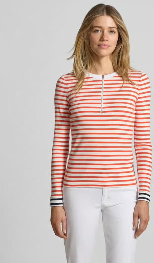 Marc Cain Shirt met lange mouwen met ronde hals en ritssluiting - Foto 3