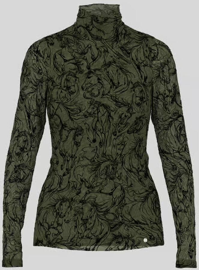 Marc Cain shirt met lange mouwen van mesh
