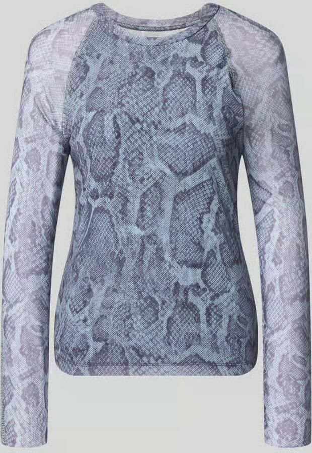 Marc Cain Shirt met lange mouwen van mesh met slangenmotief - Foto 2
