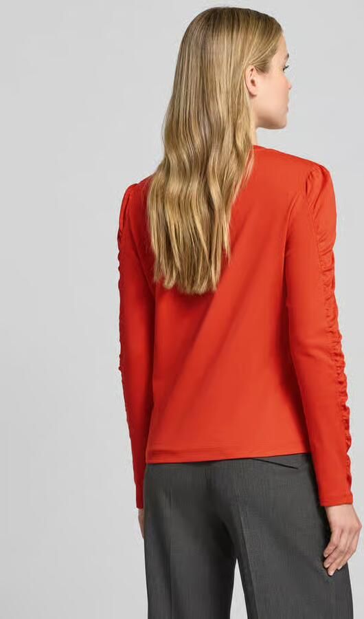 Marc Cain Shirt met lange pofmouwen en ronde hals