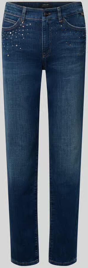 Marc Cain skinny fit jeans van elastische katoenmix met strasstenen