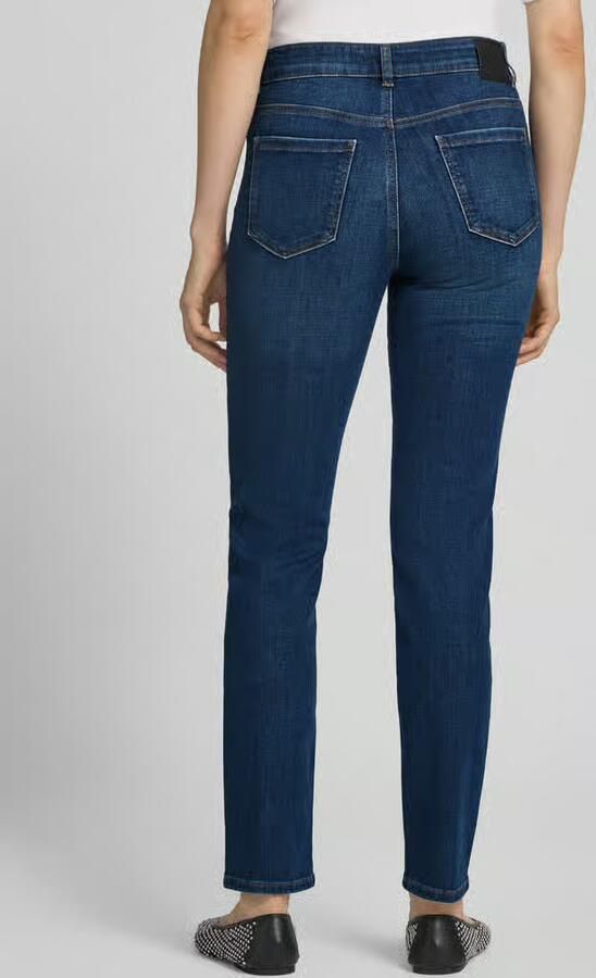 Marc Cain Slim Fit jeans van katoenmix met strassteentjes - Foto 3