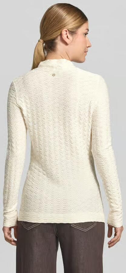 Marc Cain skinny fit shirt met lange mouwen van viscosemix - Foto 3