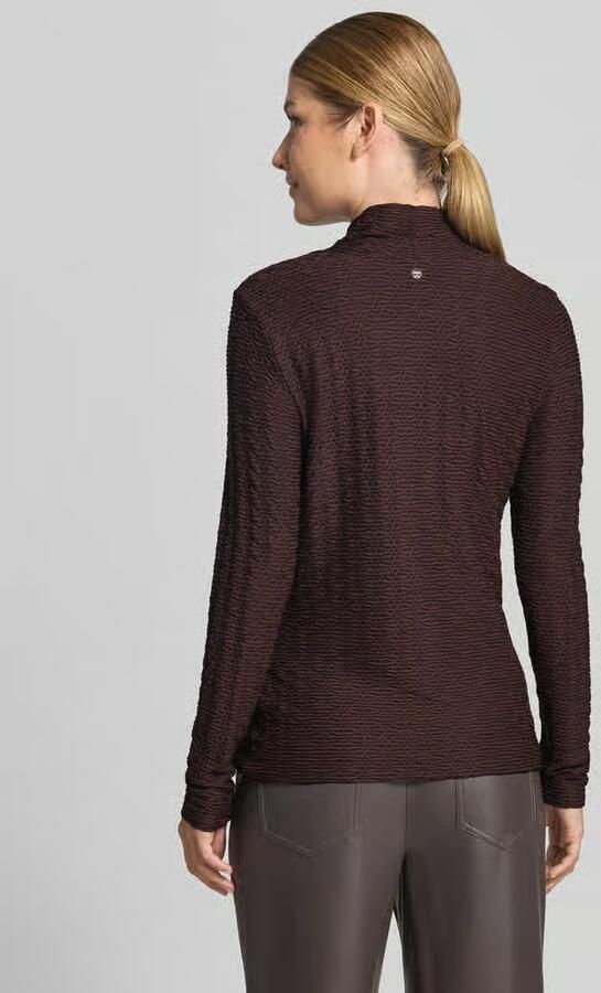 Marc Cain skinny fit shirt met lange mouwen van viscosemix - Foto 2