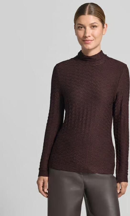 Marc Cain skinny fit shirt met lange mouwen van viscosemix - Foto 3
