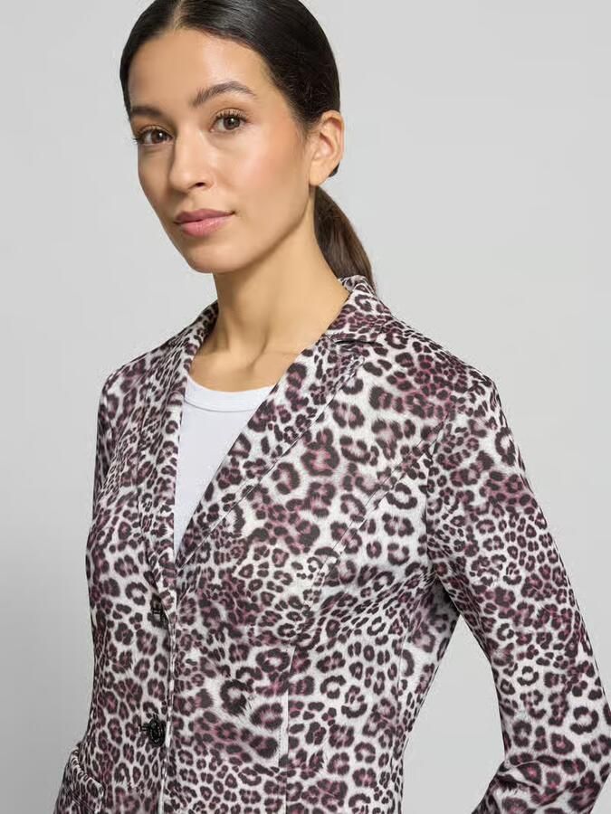 Marc Cain Slim fit blazer met all-over dierenprint