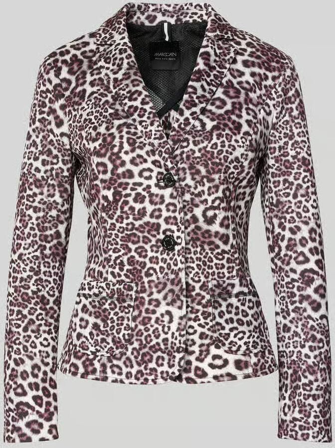 Marc Cain Slim fit blazer met all-over dierenprint - Foto 2