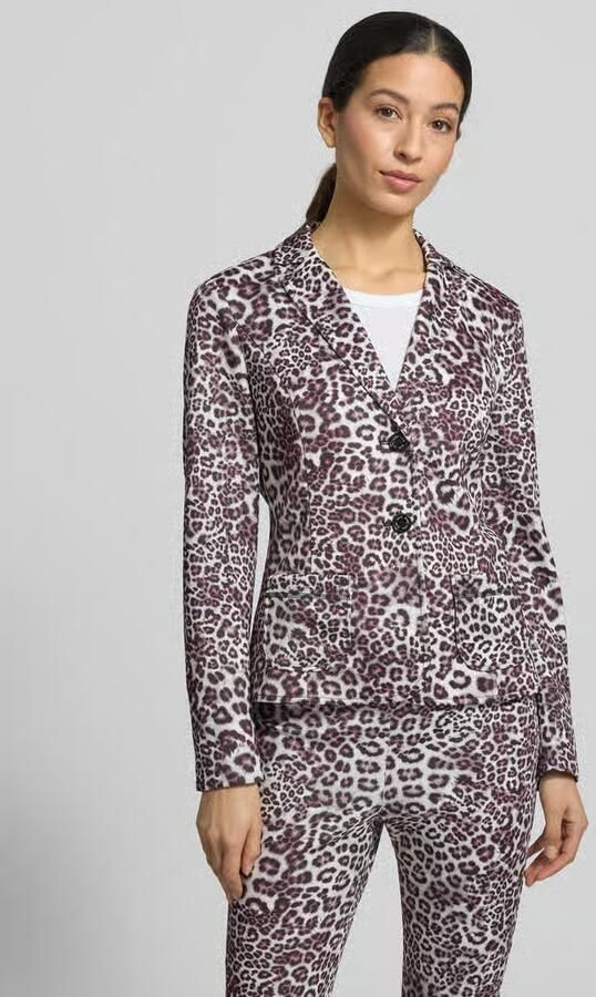 Marc Cain Slim fit blazer met all-over dierenprint - Foto 5