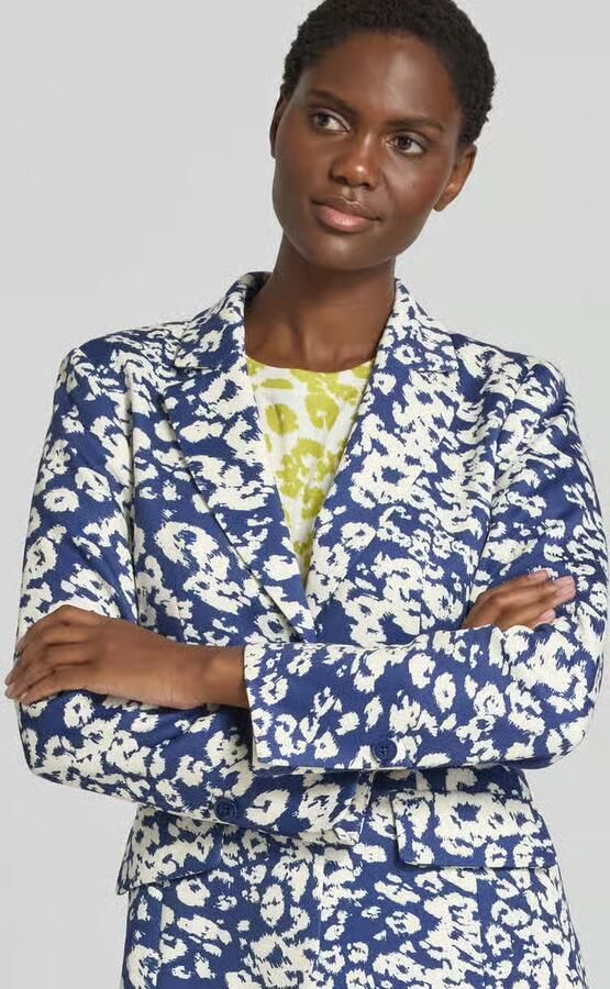 Marc Cain slim fit blazer met klepzakken