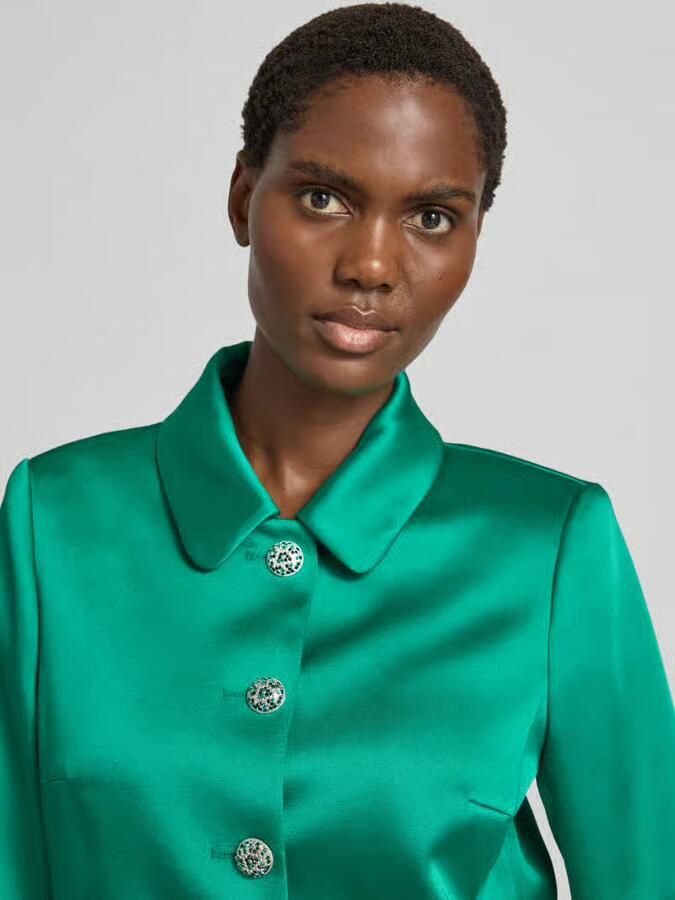Marc Cain slim fit blazer met platte kraag en knoopsluiting - Foto 2