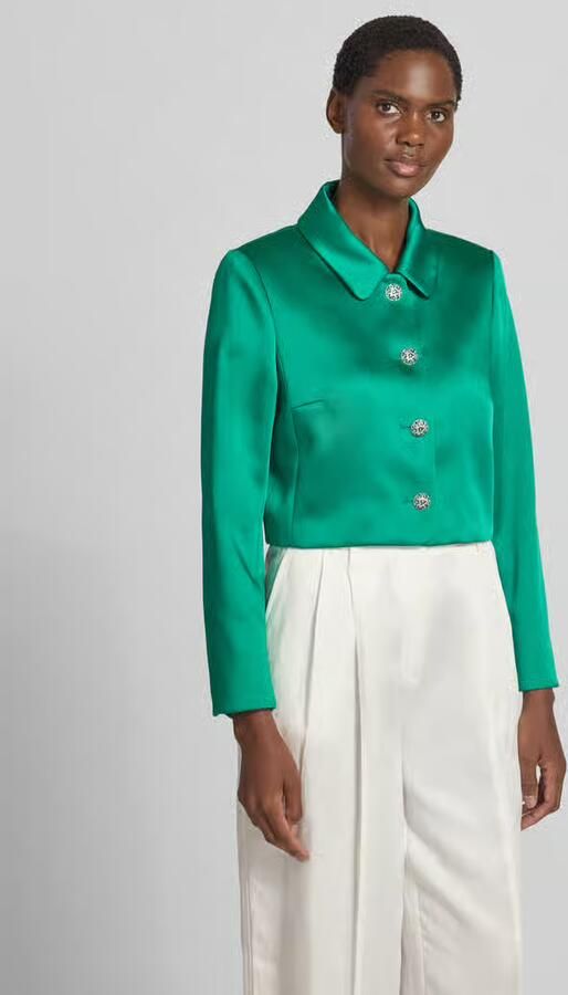 Marc Cain slim fit blazer met platte kraag en knoopsluiting - Foto 4