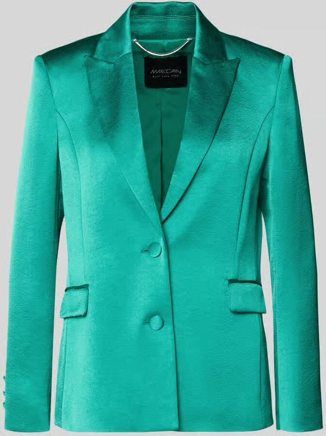 Marc Cain slim fit blazer met reverskraag en klepzakken - Foto 2