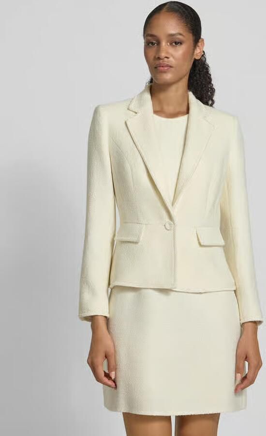 Marc Cain Slim fit blazer met reverskraag en klepzakken - Foto 2