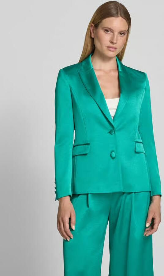 Marc Cain slim fit blazer met reverskraag en klepzakken - Foto 3