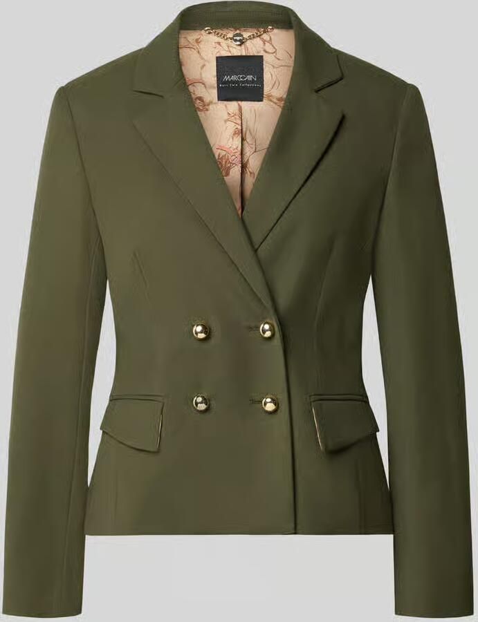 Marc Cain Slim fit blazer met reverskraag en klepzakken