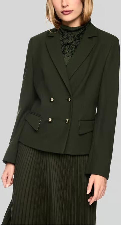 Marc Cain Slim fit blazer met reverskraag en klepzakken - Foto 3