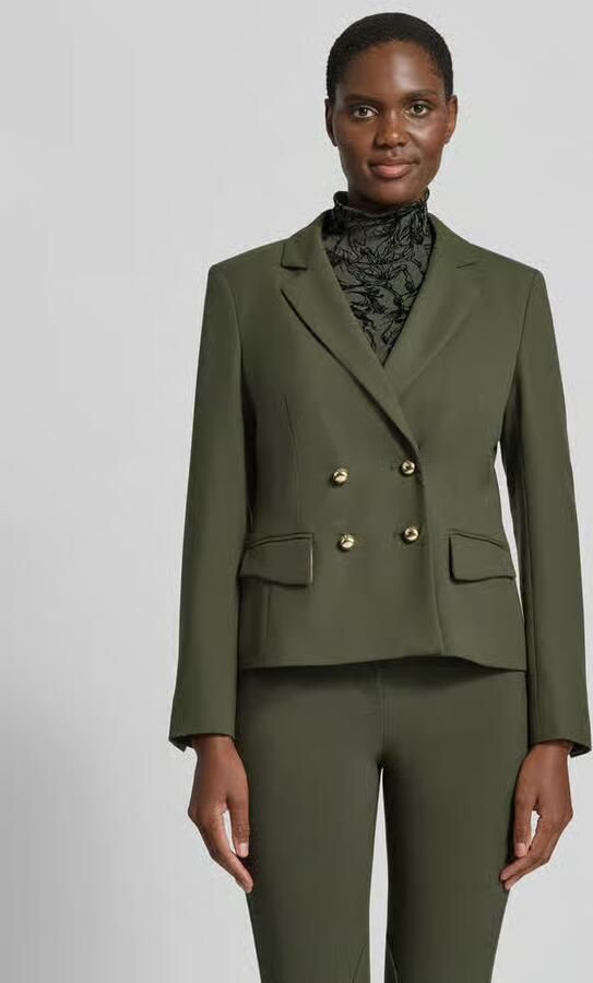 Marc Cain Slim fit blazer met reverskraag en klepzakken - Foto 2