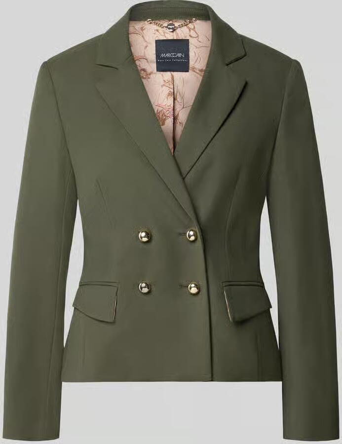 Marc Cain Slim fit blazer met reverskraag en klepzakken
