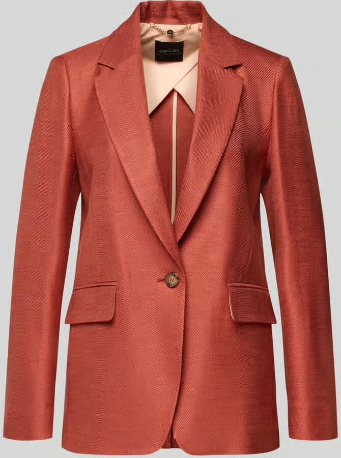 Marc Cain slim fit blazer van mix van viscose en elastaan met klepzakken - Foto 2