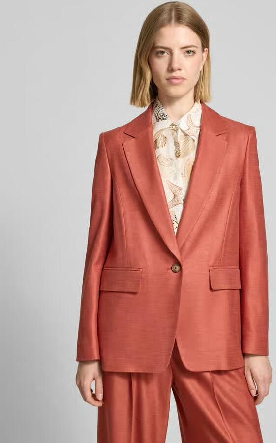 Marc Cain slim fit blazer van mix van viscose en elastaan met klepzakken - Foto 3