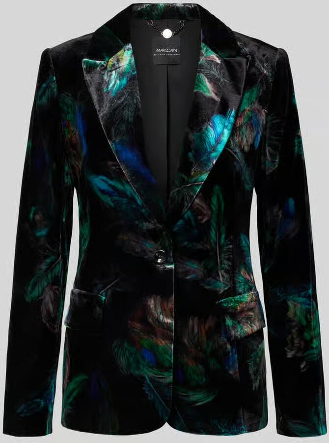Marc Cain Slim fit blazer van wolmix met klepzakken