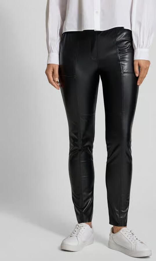 Marc Cain Slim fit broek in leerlook - Foto 2