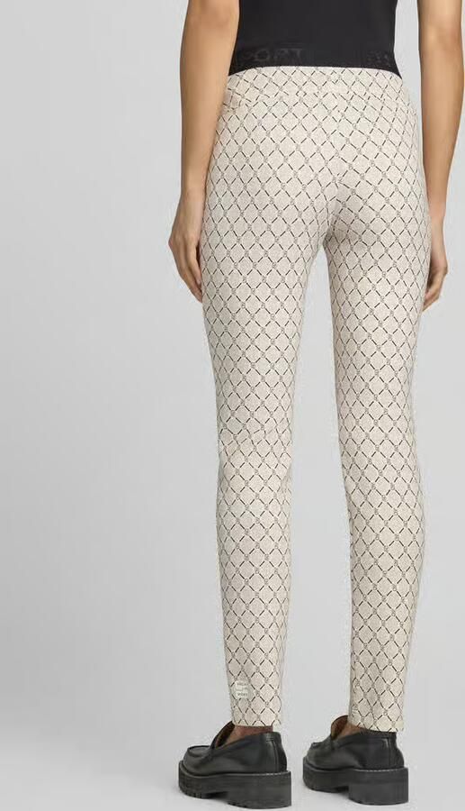 Marc Cain slim fit broek met logomotief - Foto 3