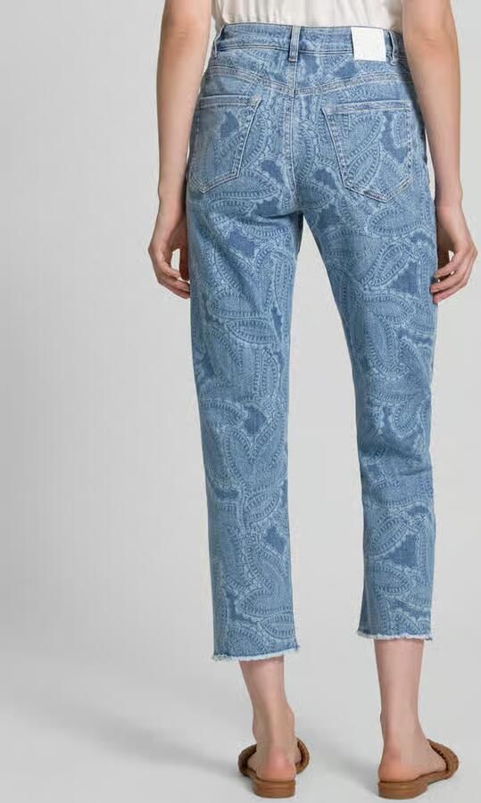Marc Cain slim fit jeans in 5-pocketmodel met rafelzoom