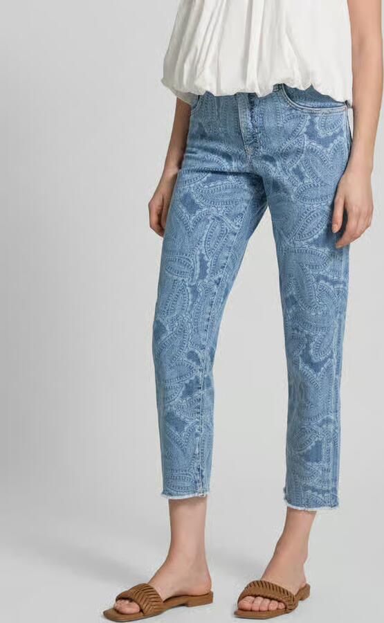 Marc Cain slim fit jeans in 5-pocketmodel met rafelzoom - Foto 2