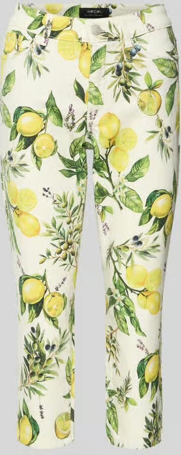 Marc Cain slim fit jeans met all-over bloemenmotief - Foto 2