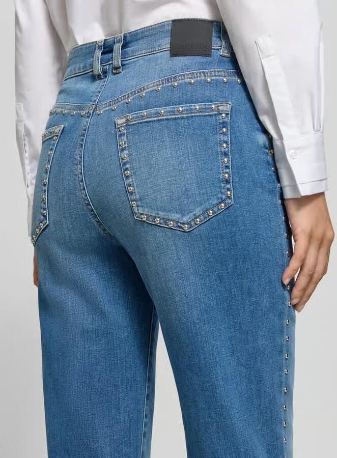 Marc Cain Slim Fit jeans van katoenmix met studs - Foto 2