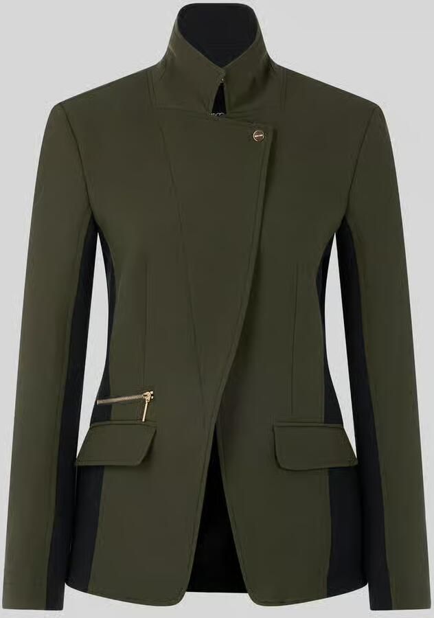 Marc Cain Slim fit lange blazer met tweewegritssluiting
