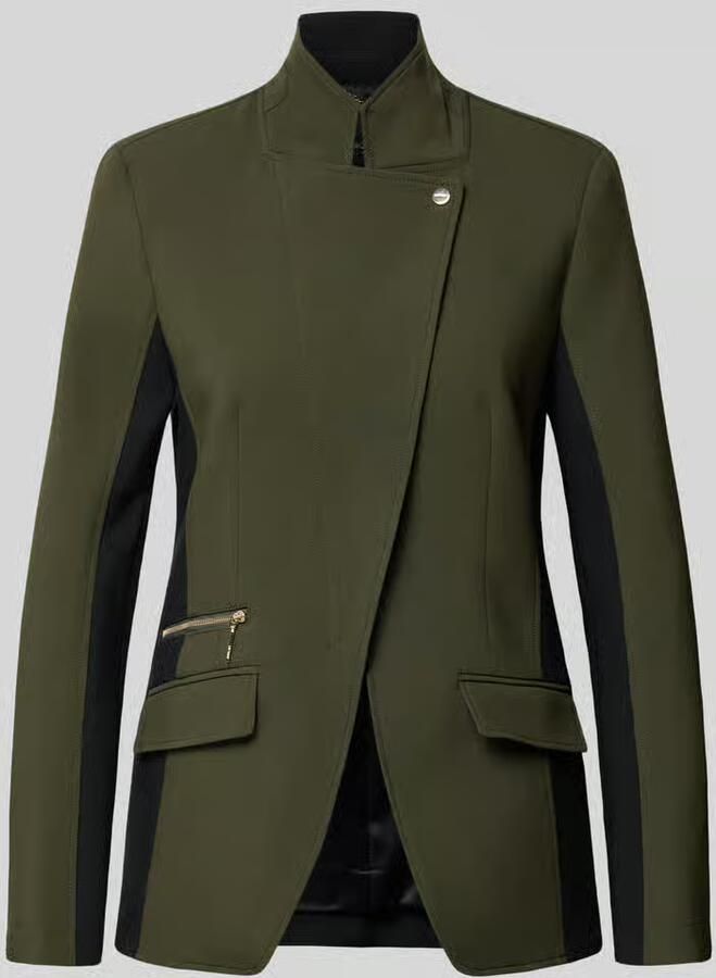 Marc Cain Slim fit lange blazer met tweewegritssluiting
