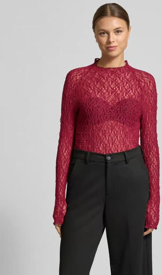 Marc Cain Slim Fit longsleeve in semitransparant design - Foto 3