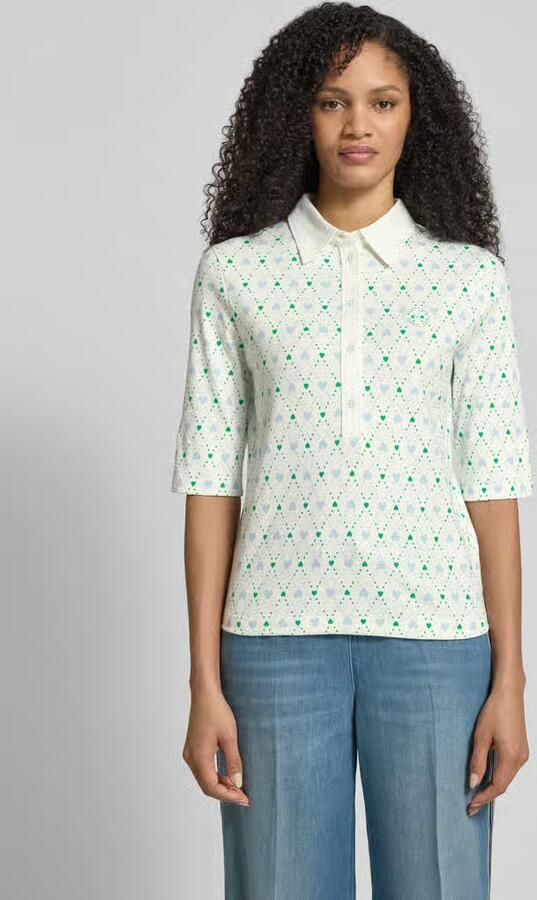 Marc Cain Slim fit Poloshirt met logo-applicatie - Foto 4