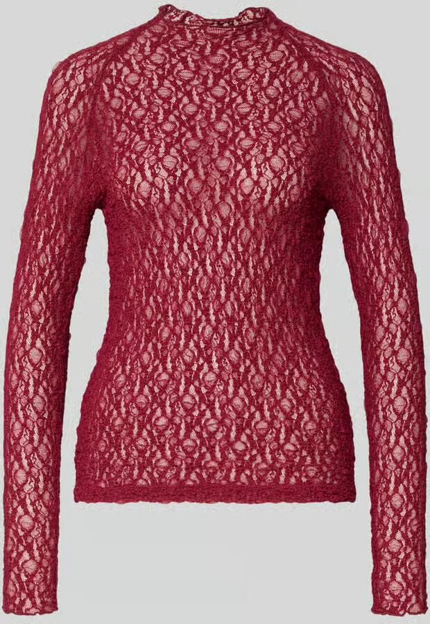 Marc Cain Slim fit shirt met lange mouwen in semi-transparant design