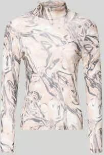 Marc Cain Slim Fit shirt met lange mouwen in semitransparant design