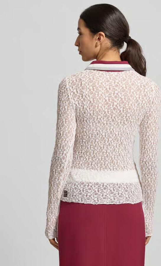 Marc Cain Slim fit shirt met lange mouwen in semitransparant design